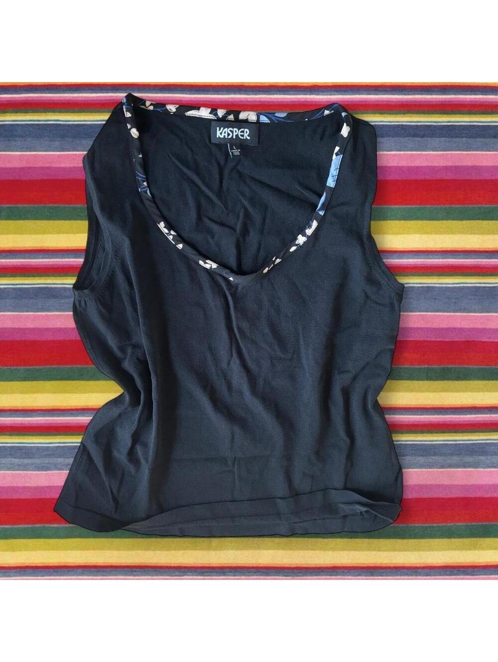 200s Kasper black to with floral trim